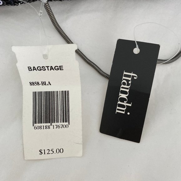 Franchi beaded a-symmetrical black silver clutch - Picture 7 of 12